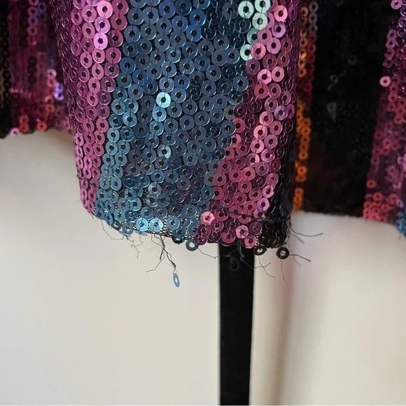 SOLD Zara Sequin Stripe Midi Wrap Dress, Sz Small - Picture 16 of 16